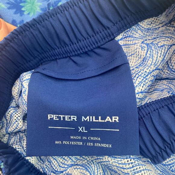 Peter Millar Men's Aerial Palms Swim Trunk Size XL Blue NWT - Picture 16 of 16